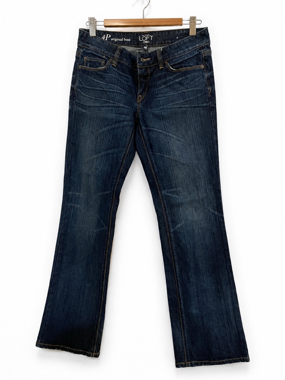 LOFT Original Boot Jeans 4P Dark Wash Petite Y2K Classic Stretch Denim